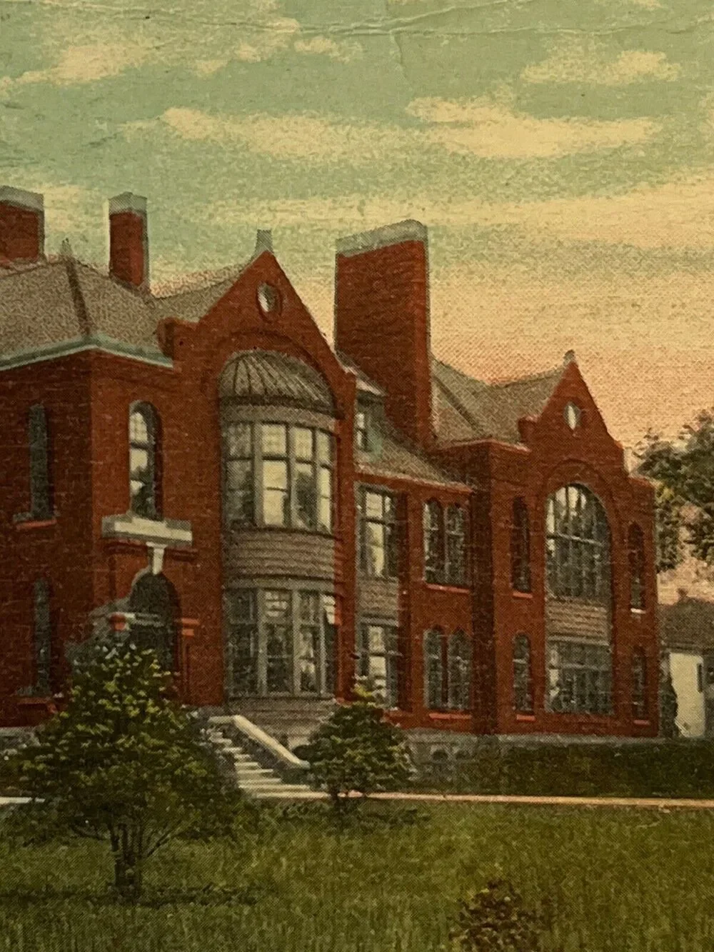 Atq 1919 Ephemera Postcard High School Michigan City IN Souvenir Printed Litho